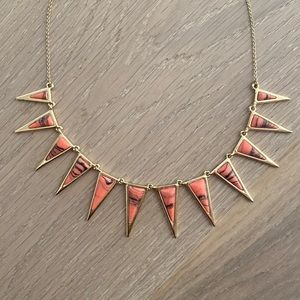 House of Harlow pink pyramid necklace.